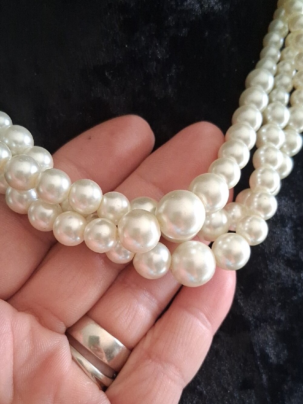 Macy's Three-Strand Pearl Necklace - Ivory - Picture 3 of 7